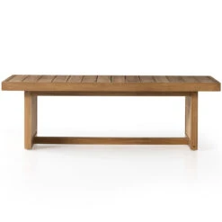 Merit Teak Wood & Woven Cane Outdoor Coffee Table 50" -Famous Furniture Shop 229412 001 FRT 1 80100.1680107482
