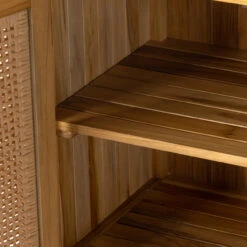 Merit Teak Wood & Woven Cane Outdoor Sideboard 72" -Famous Furniture Shop 229414 001 DET 13 44635.1680107573