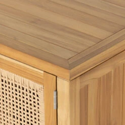 Merit Teak Wood & Woven Cane Outdoor Sideboard 72" -Famous Furniture Shop 229414 001 DET 8 87640.1680107568