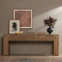 Abaso Rustic Oak Large Console Table 86" -Famous Furniture Shop 229656 002 ESS 1 22666.1683995199