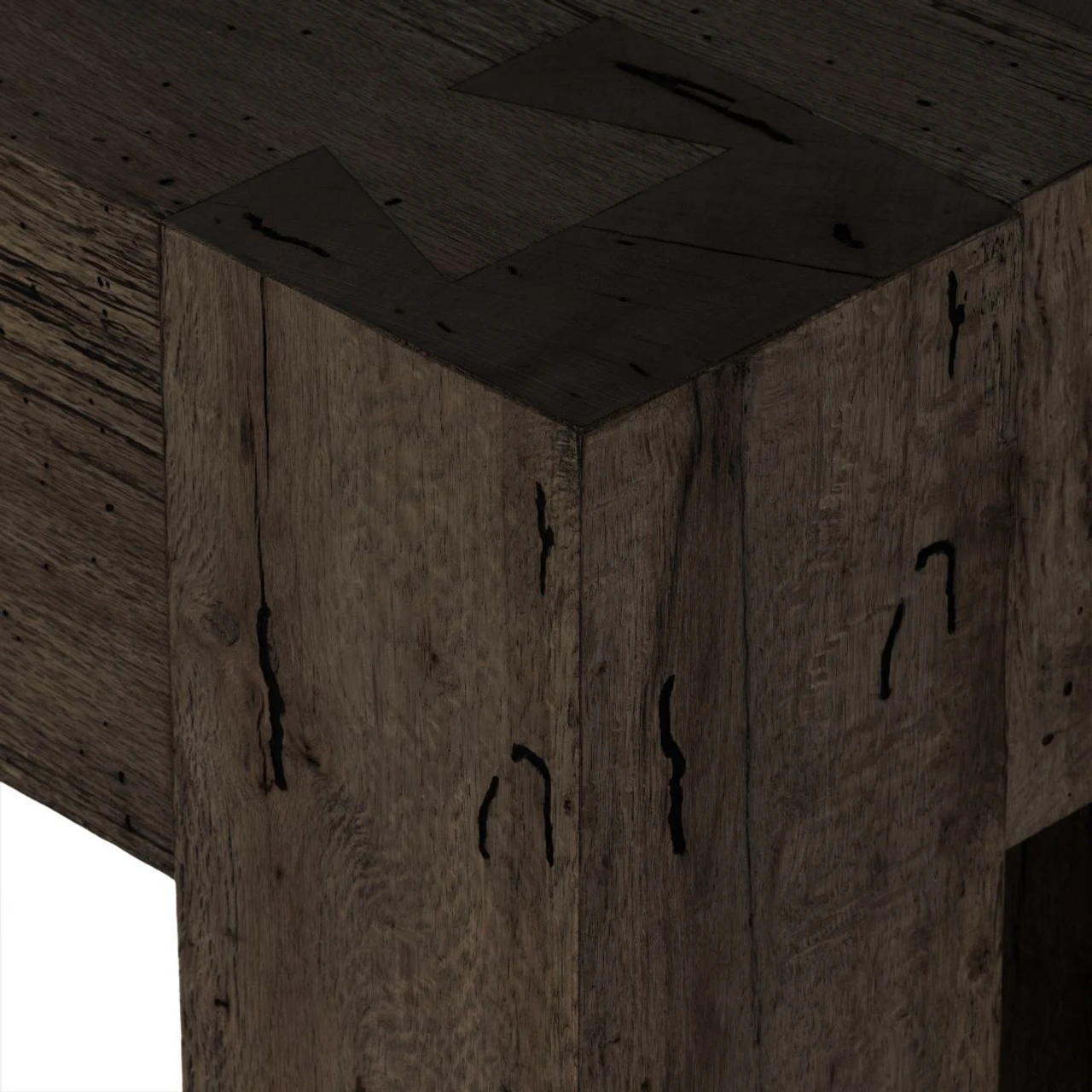 Abaso Ebony Rustic Oak Large Console Table 86" 7 Abaso Ebony Rustic Oak Large Console Table 86" - Image 5