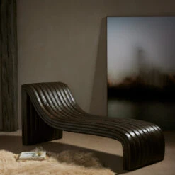 Augustine Chocolate Leather Channel Tufted Chaise Lounge -Famous Furniture Shop 229871 004 ESS 1 1 67995.1687025255