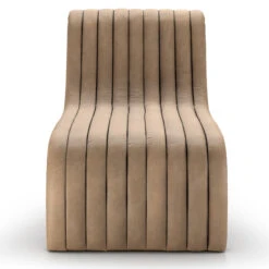 Augustine Leather Channel Tufted Chaise Lounge -Famous Furniture Shop 229871 005 FRT 1 41536.1687024902