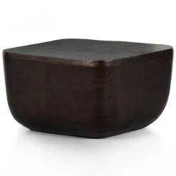 Basil Antique Rust Square Outdoor End Table