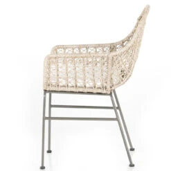 Bandera Vintage White Finish White Cushion Outdoor Woven Dining Chair -Famous Furniture Shop 230094 001 SID 1 07351.1622859332