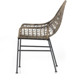 Bandera Distressed Grey Finish White Cushion Outdoor Woven Dining Chair -Famous Furniture Shop 230094 002 SID 1 42881.1622857781