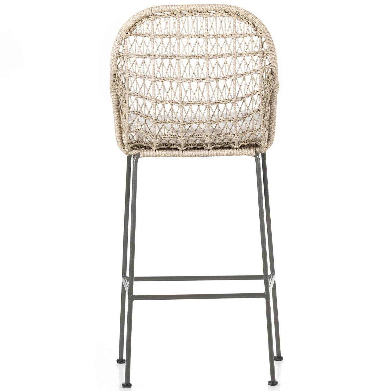 Bandera Vintage White Finish White Cushion Bar Stool 5 Bandera Vintage White Finish White Cushion Bar Stool - Image 3