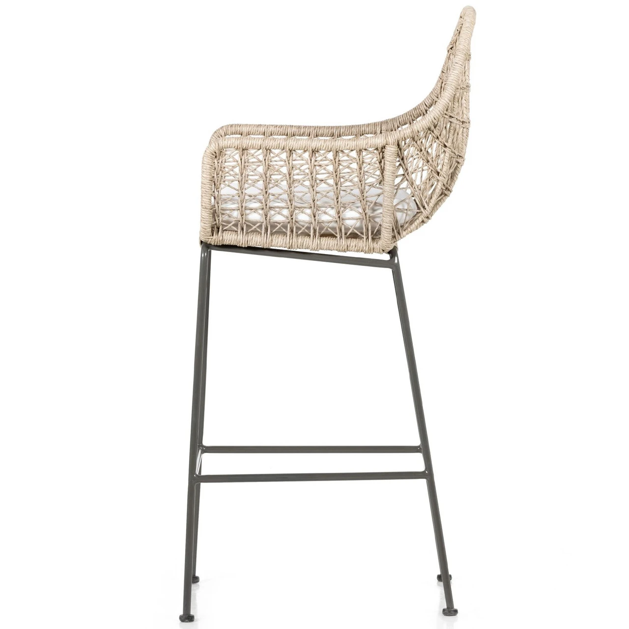 Bandera Vintage White Finish White Cushion Bar Stool 7 Bandera Vintage White Finish White Cushion Bar Stool - Image 5