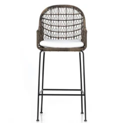 Bandera Distressed Grey Finish White Cushion Bar Stool -Famous Furniture Shop 230095 003 FRT 1 15619.1622591225