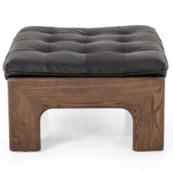 Halston Tufted Heirloom Black Leather Ottoman -Famous Furniture Shop 230136 001 SID 1 84945.1683230173