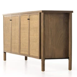 Veta Taupe Woven Cane 4-Door Sideboard 74" -Famous Furniture Shop 230334 001 DET 1 32161.1684418244