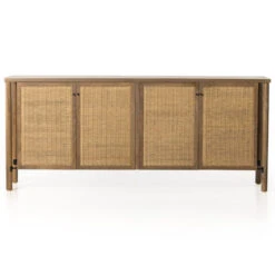 Veta Taupe Woven Cane 4-Door Sideboard 74" -Famous Furniture Shop 230334 001 FRT 1 30302.1684418241