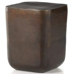 Basil Antique Rust Square Outdoor Drink Table