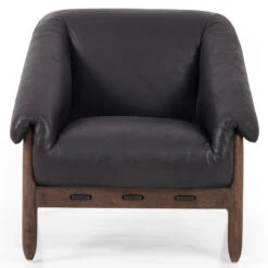 Reggie Heirloom Black Leather Chair -Famous Furniture Shop 230798 004 FRT 1 87407.1672089132