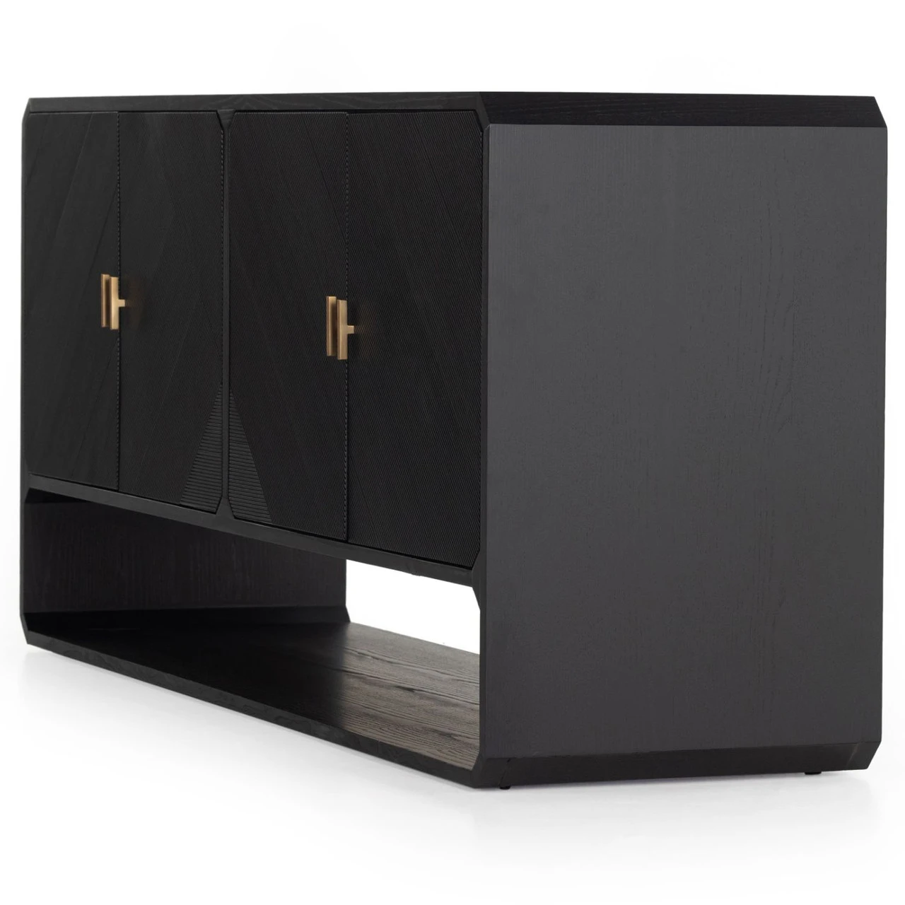 Caspian Black Ash Veneer 4-Door Sideboard 7 Caspian Black Ash Veneer 4-Door Sideboard - Image 5