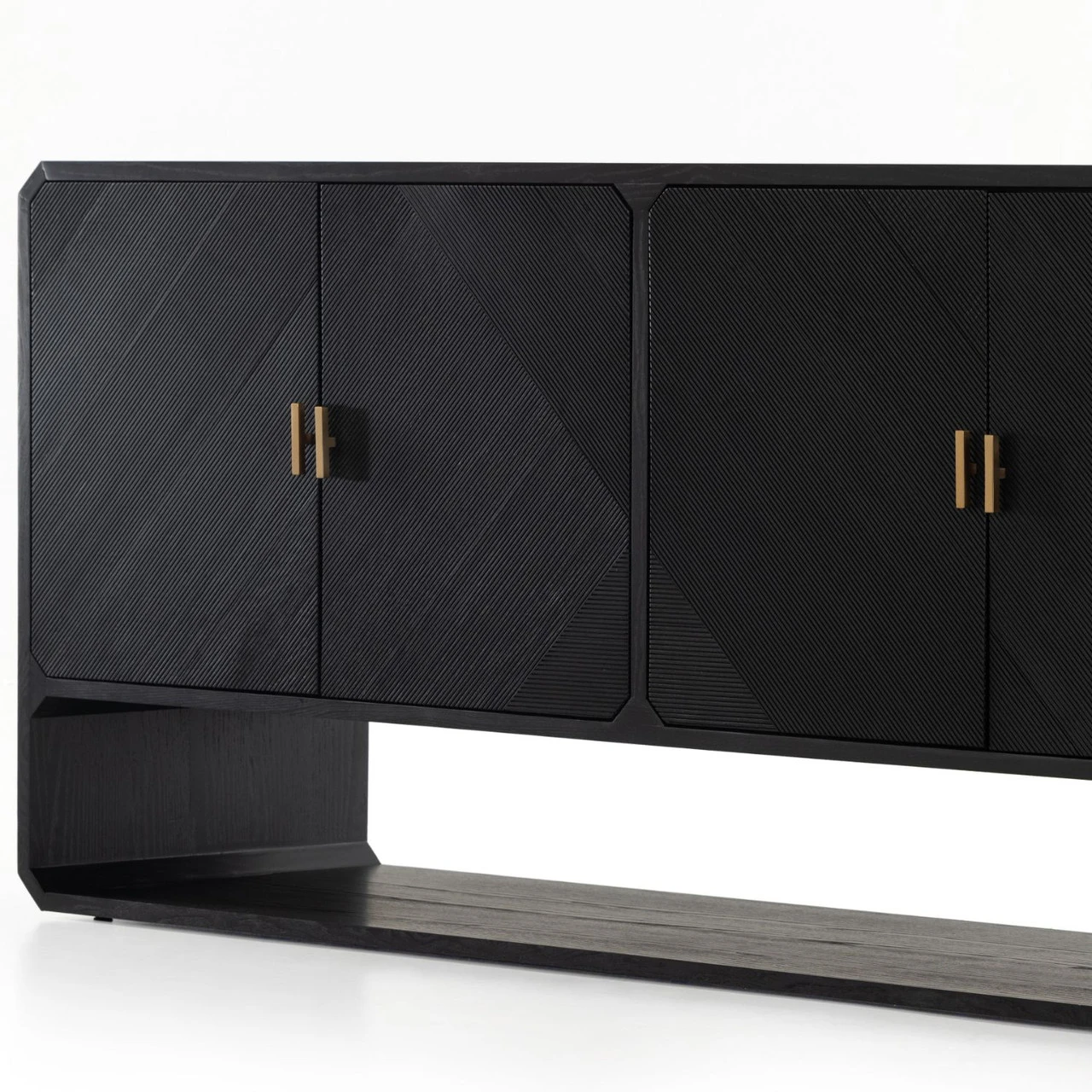 Caspian Black Ash Veneer 4-Door Sideboard 12 Caspian Black Ash Veneer 4-Door Sideboard - Image 10