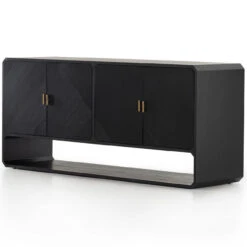 Caspian Black Ash Veneer 4-Door Sideboard
