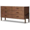 Halston Brown Ash Wood 6 Drawers Dresser 65" -Famous Furniture Shop 232428 001 PRM 1 07908.1683592992