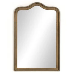Effie Antique Brass Iron Frame Wall Mirror 30"