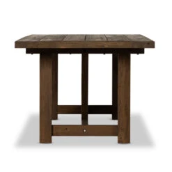 Stewart Brown Teak Wood Outdoor Trestle Dining Table 118" -Famous Furniture Shop 233366 001 SID 1 28721.1680120027