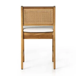 Merit Teak Wood & Woven Cane Outdoor Dining Chair With Cushion -Famous Furniture Shop 234354 001 BCK 1 65053.1680108305