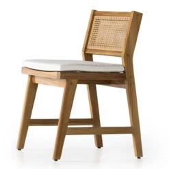 Merit Teak Wood & Woven Cane Outdoor Dining Chair With Cushion -Famous Furniture Shop 234354 001 DET 1 58446.1680108302