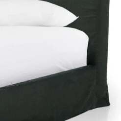 Daphne Black Belgian Linen Slipcovered Queen Bed -Famous Furniture Shop 234702 008 DET 2 66500.1690560585