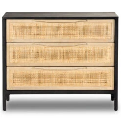 Sydney Black Wash Mango Woven Cane Large Nightstands -Famous Furniture Shop 234927 002 FRT 1 78690.1712326096