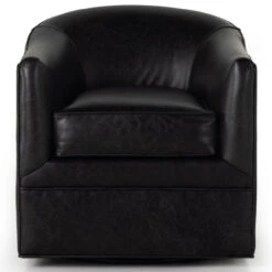 Quinton Arvada Black Leather Swivel Chair -Famous Furniture Shop 234930 003 FRT 1 92208.1671930515