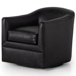 Quinton Arvada Black Leather Swivel Chair