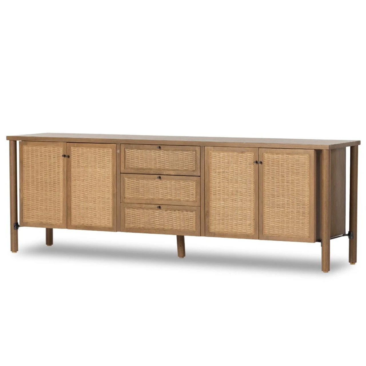 Veta Taupe Woven Cane Media Console 82" 3 Veta Taupe Woven Cane Media Console 82"