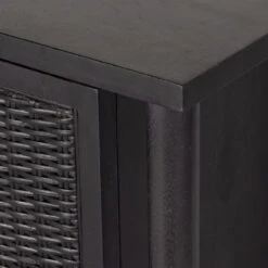 Veta Black Woven Cane Media Console 82" -Famous Furniture Shop 235849 002 DET 1 36186.1684419255