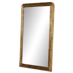Vintage Louis Antiqued Gold Leaf Floor Mirror 72" -Famous Furniture Shop 236067 001 FRT 1 83615.1690835317