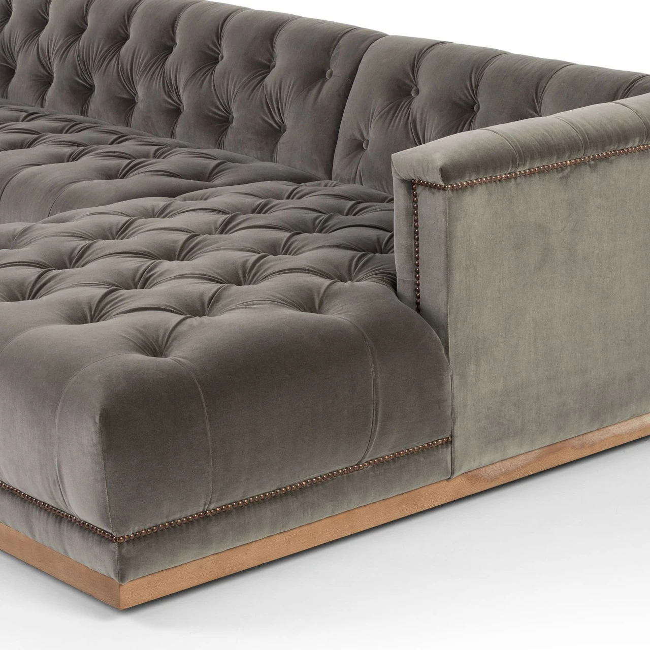 Maxx Rustic Grey Upholstered Velvet Sectional RAF 109" 11 Maxx Rustic Grey Upholstered Velvet Sectional RAF 109" - Image 9