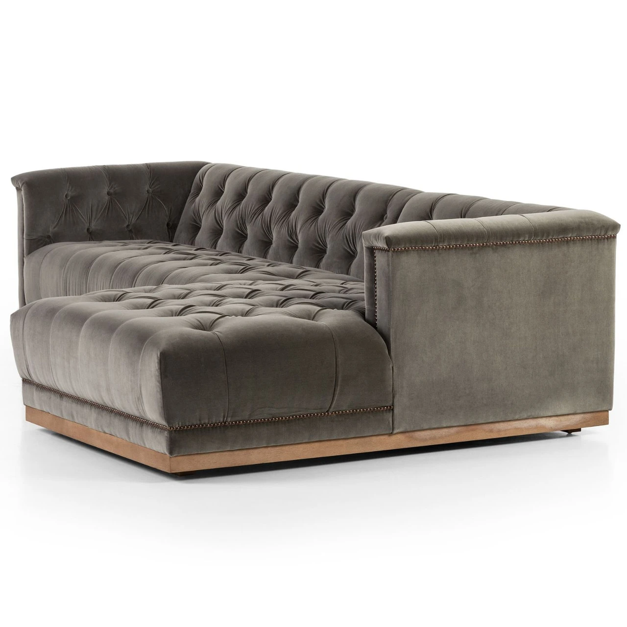 Maxx Rustic Grey Upholstered Velvet Sectional RAF 109" 8 Maxx Rustic Grey Upholstered Velvet Sectional RAF 109" - Image 6