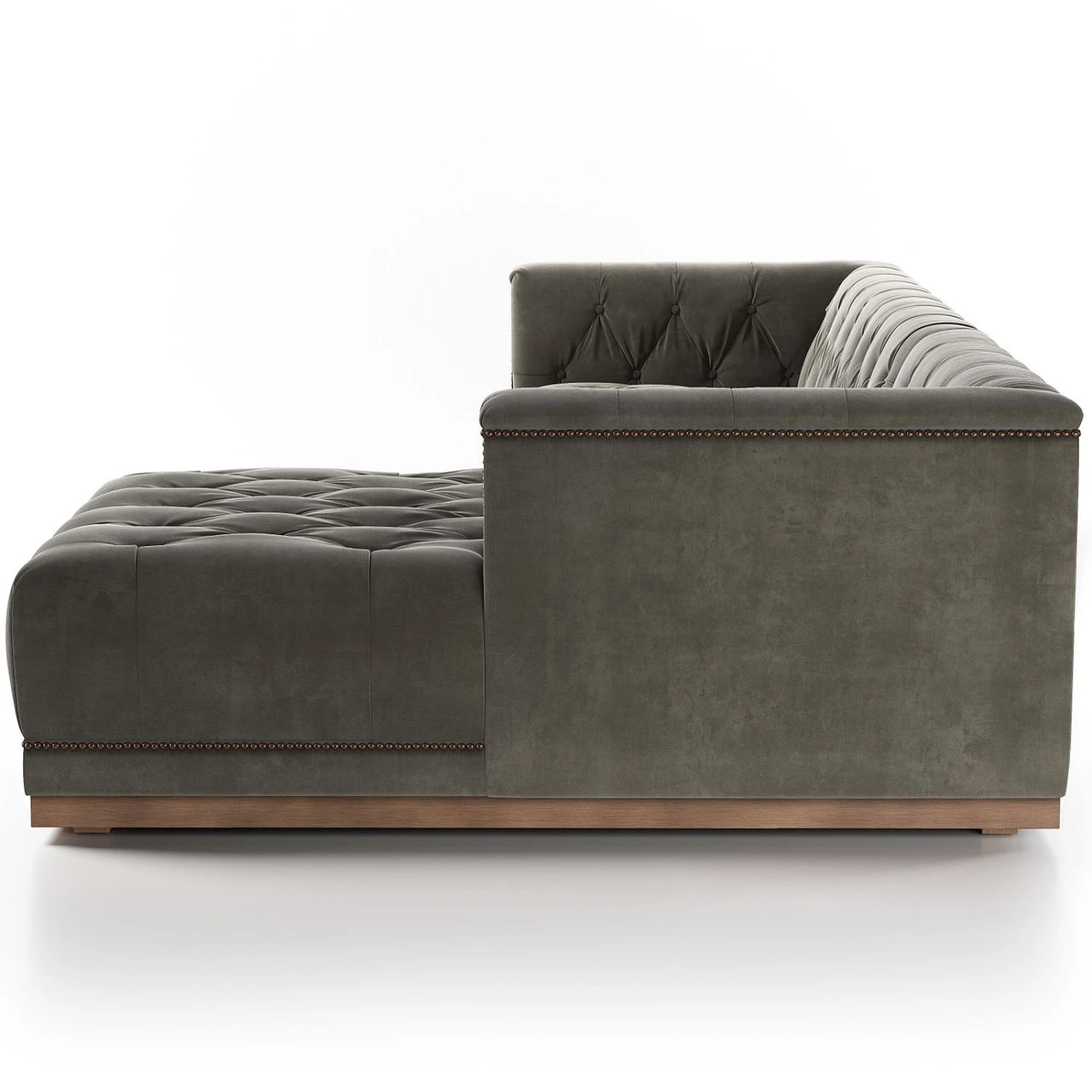 Maxx Rustic Grey Upholstered Velvet Sectional RAF 109" 7 Maxx Rustic Grey Upholstered Velvet Sectional RAF 109" - Image 5