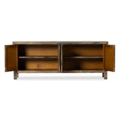 Hitchens Antique Black Media Console 76" -Famous Furniture Shop 236331 001 OPN 1 1 77442.1680637334