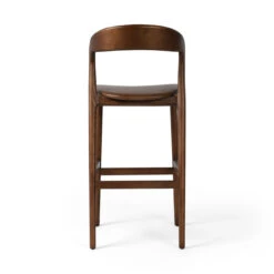 Amare Brown Leather Seat Solid Wood Bar Stool -Famous Furniture Shop 236401 003 BCK 1 38135.1689959527