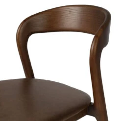 Amare Brown Leather Seat Solid Wood Bar Stool -Famous Furniture Shop 236401 003 DET 3 07534.1689959528