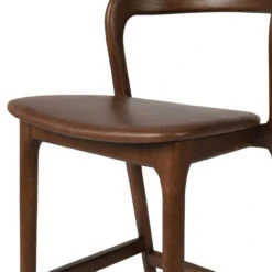 Amare Brown Leather Seat Solid Wood Bar Stool -Famous Furniture Shop 236401 003 DET 4 71918.1689959528