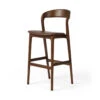 Amare Brown Leather Seat Solid Wood Bar Stool -Famous Furniture Shop 236401 003 PRM 1 46534.1689959523