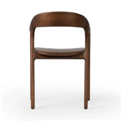 Amare Brown Leather Seat Solid Wood Dining Arm Chair -Famous Furniture Shop 236452 003 BCK 1 79719.1689957915