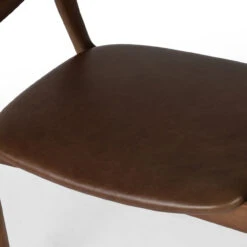 Amare Brown Leather Seat Solid Wood Dining Arm Chair -Famous Furniture Shop 236452 003 DET 3 01874.1689957916