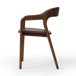 Amare Brown Leather Seat Solid Wood Dining Arm Chair -Famous Furniture Shop 236452 003 SID 1 77368.1689957913