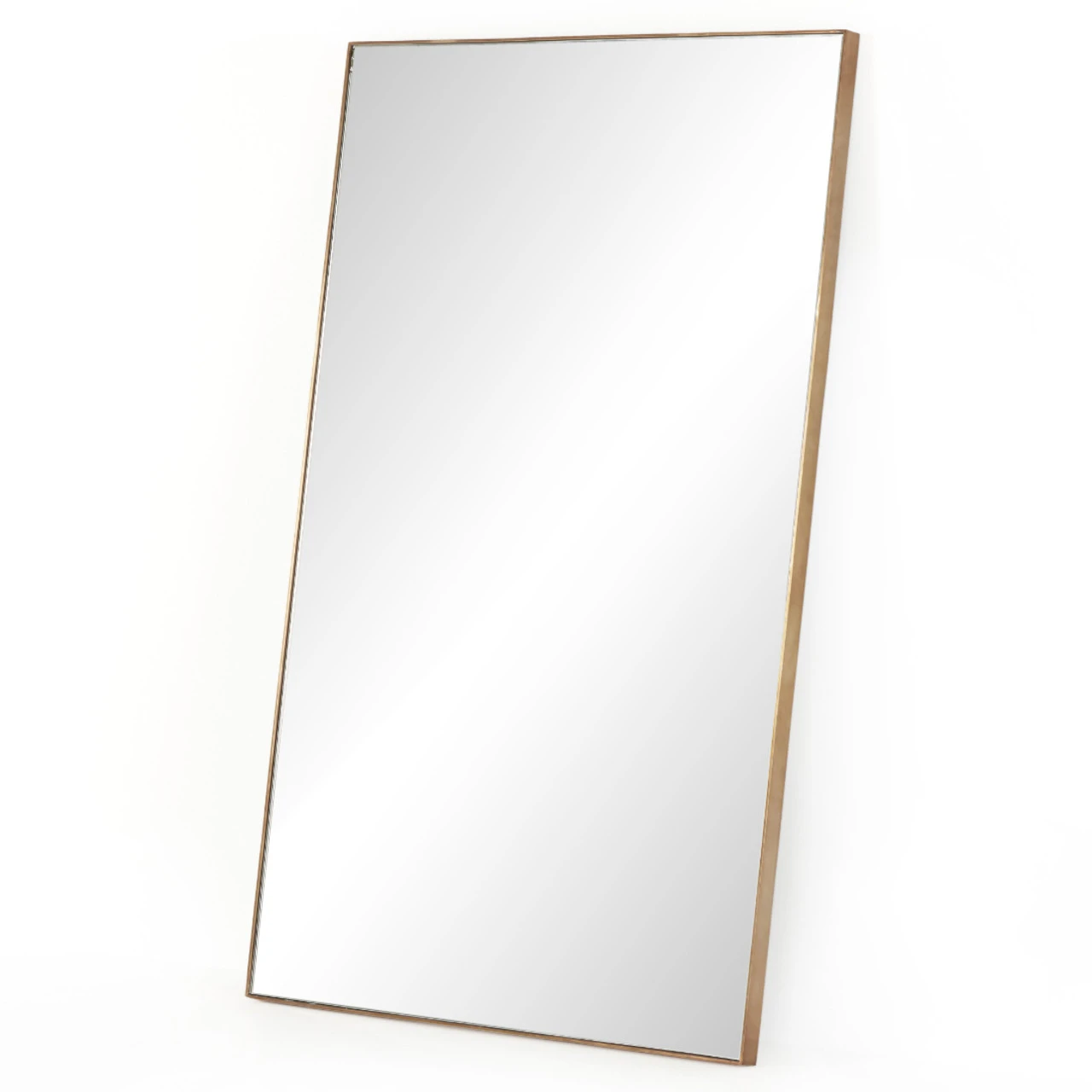Georgina Polished Brass Rectangle Floor Mirror 80" 5 Georgina Polished Brass Rectangle Floor Mirror 80" - Image 3