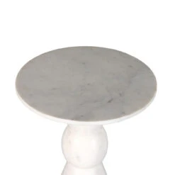 Fox White Marble Round End Table -Famous Furniture Shop 237793 001 DET 3 10930.1683622290