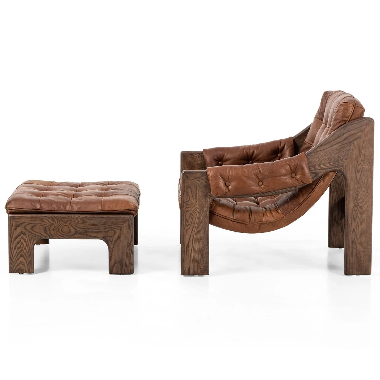 Halston Heirloom Sienna Leather Chair With Ottoman 5 Halston Heirloom Sienna Leather Chair With Ottoman - Image 3