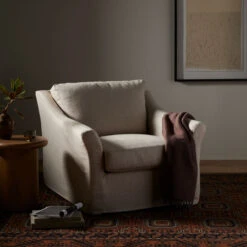 Delray Oatmeal Upholstered Slipcover Chair & A Half 39" -Famous Furniture Shop 237972 001 ESS 1 37743.1682743262