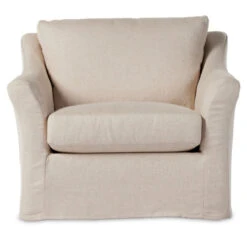 Delray Oatmeal Upholstered Slipcover Chair & A Half 39" -Famous Furniture Shop 237972 001 FRT 1 75553.1682743235