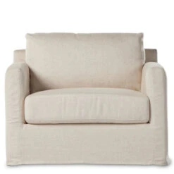 Hampton Oatmeal Upholstered Slipcover Chair And Half -Famous Furniture Shop 237991 001 FRT 1 40438.1682714993